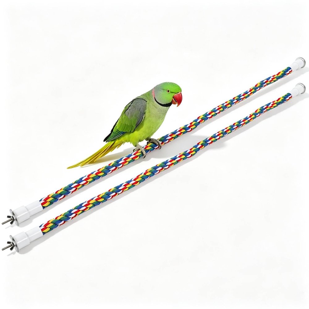 2-Pack 24 in. Adjustable Bird Rope Perches for Parrots