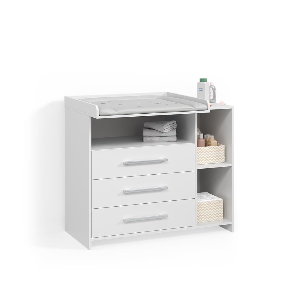 Livinity Torino Changing Table Dresser, White