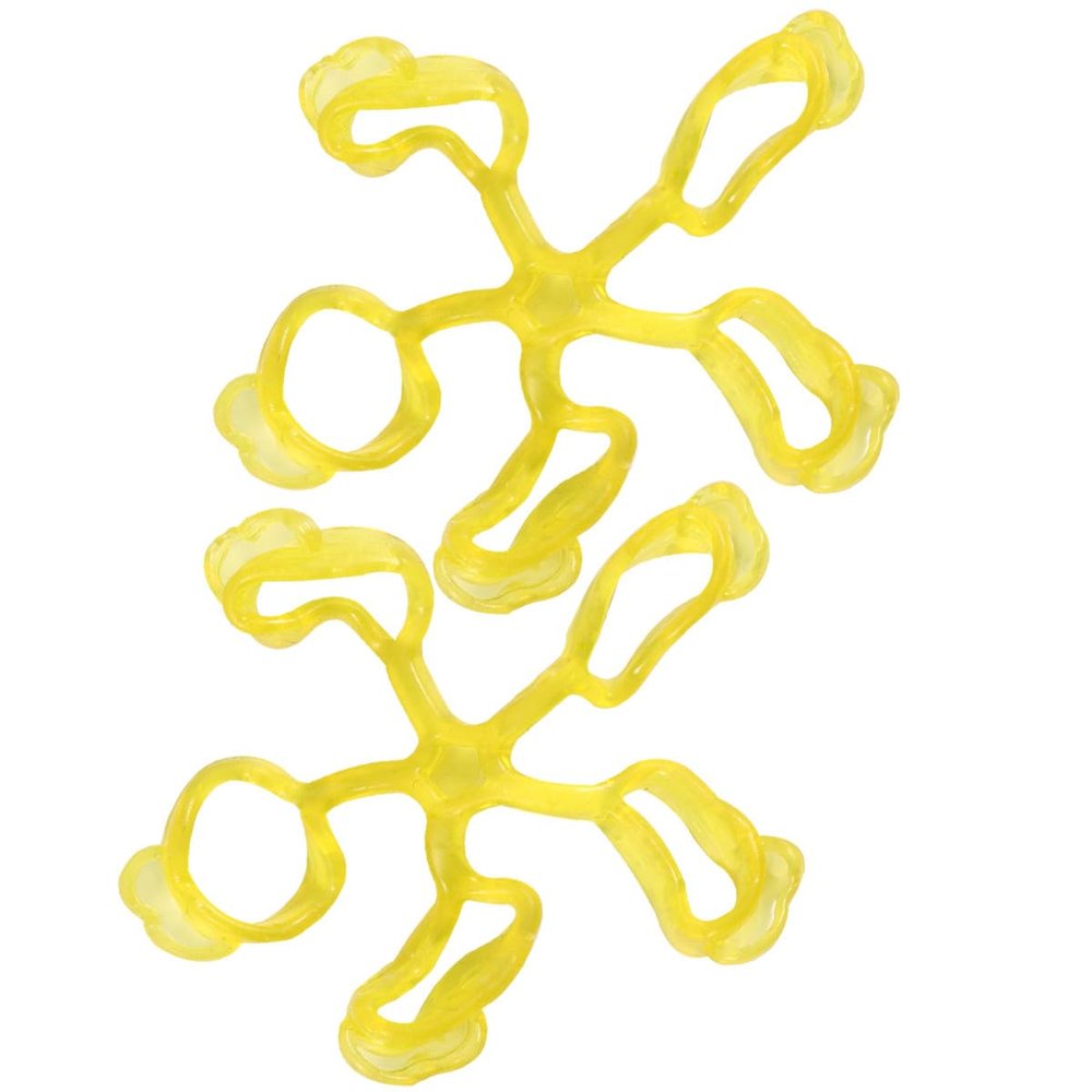 2-Piece Finger Trainers, Yellow Silicone, for Musicians and Athletes