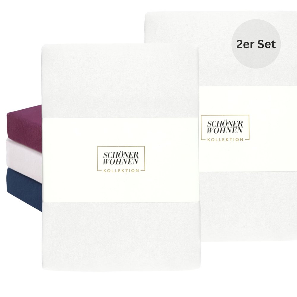 SCHÖNER WOHNEN 2-Pack Baby Crib Fitted Sheets 70x140 cm & 60x120 cm – Premium Jersey Cotton, OEKO-TEX, 180 g/m²