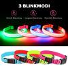 Weesiber Rechargeable USB LED Dog Collar, 3 Light Modes, Adjustable, Reflective, with D-Ring, Pink, S view 2