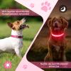 Weesiber Rechargeable USB LED Dog Collar, 3 Light Modes, Adjustable, Reflective, with D-Ring, Pink, S view 4
