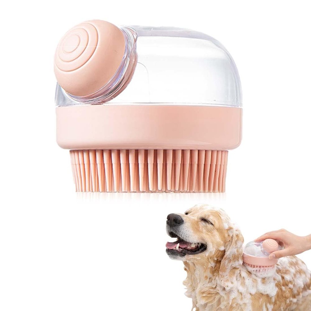 Quesuc Pet Shampoo Brush Set (Pink)