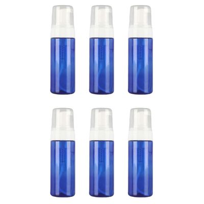 SKISUNO 6-Pack 150 ml Foaming Pump Bottles, PET Plastic, Wide Opening, Blue