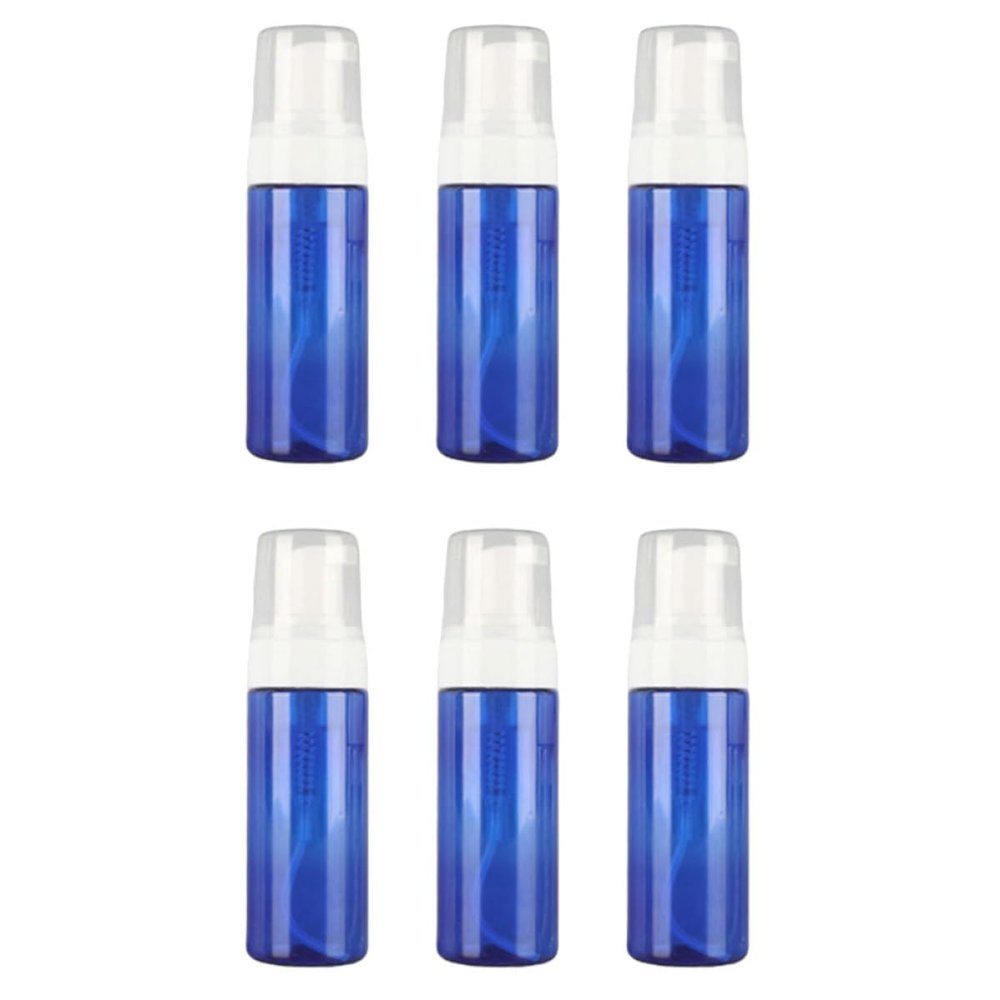 SKISUNO 6-Pack 150 ml Foaming Pump Bottles, PET Plastic, Wide Opening, Blue