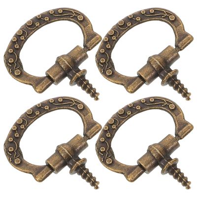SOLUSTRE 10-Pack Small Threaded Alloy Pull Handles, Easy Installation, Corrosion-Resistant, Dark Brown Vintage Style