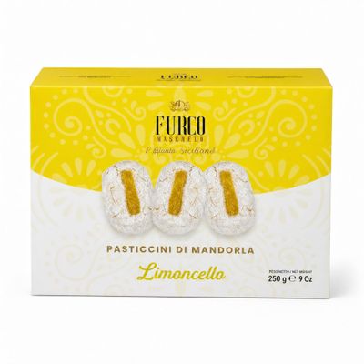 Furco Pasticcini di Mandorla Limoncello Cookies, Italian Almond Pastry with Lemon and Powdered Sugar, 8.8 oz