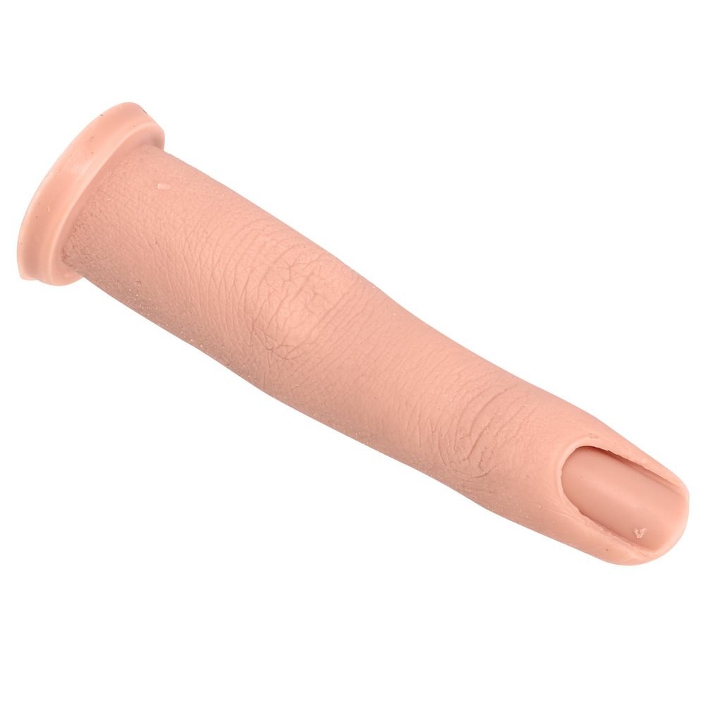 Operitacx Silicone Practice Fingers for Nail Art, Lifelike Beige, Flexible Training Model