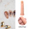 Operitacx Silicone Practice Fingers for Nail Art, Lifelike Beige, Flexible Training Model view 3