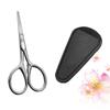 Stainless Steel Beard Scissors with PU Coating, Round-Tipped, Silver view 1