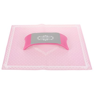 2-Piece Silicone Hand Rest Cushions for Manicures, Washable, Pink