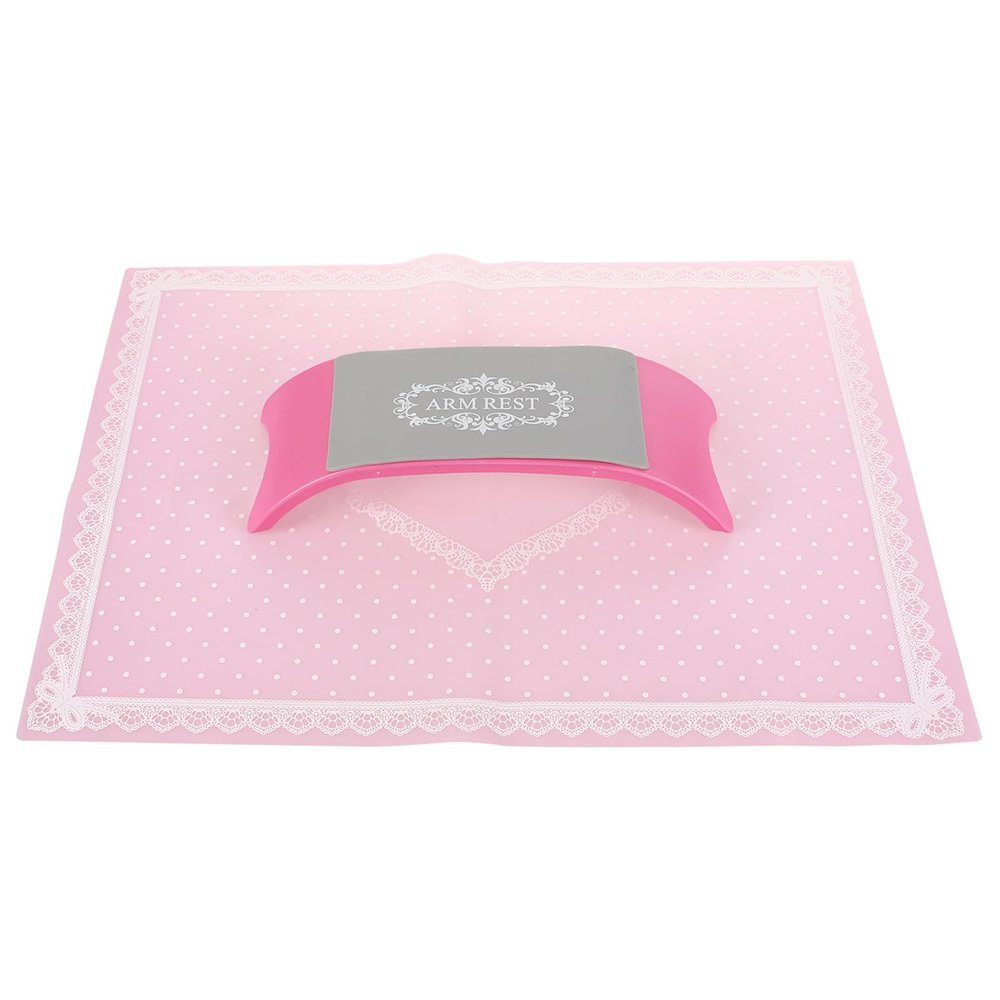 2-Piece Silicone Hand Rest Cushions for Manicures, Washable, Pink