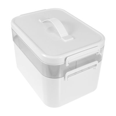 Operitacx Large White PP Medicine Box with Handle