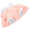 Zerodeko Pink Coral Fleece Hooded Hair-Drying Towel for Kids view 1