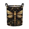 Golden Dragonfly Leaves Waterproof Laundry Basket, 40 x 50 cm view 1