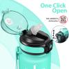 Motswedi 0.5 L Water Bottle, Carbonated-Drink Compatible, with Straw, Leakproof Lock, Time Markers, Blue & Green view 3