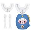 Jonuin 360 Kids’ Ultrasonic Toothbrush, U-Shaped Electric Toothbrush with 2 U-Shaped Silicone Brush Heads and 2 Soft Brush Heads, for Ages 2–12 (Blue 2) view 1