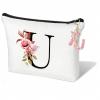 Teouuas Personalized Cosmetic Bag with U Letter Keychain view 1