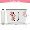 Teouuas Personalized Cosmetic Bag with U Letter Keychain view 2