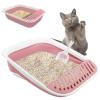 Pink Low-Entry Foldable Cat Litter Box view 1