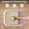 Pink Low-Entry Foldable Cat Litter Box view 4