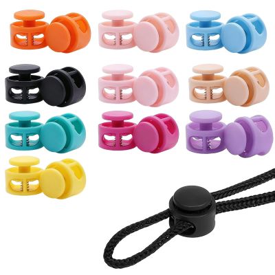 XENQITO 20-Pack Cord Locks, 2-Hole Cord Stoppers, Assorted Colors