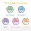 LÖWENKIND All-in-One Set for Common Childhood Complaints | Colds, Teething, Sleep, Tummy Discomfort, Restlessness | 5 x 5 Natural Herb Pads | Organic Cotton Muslin Neck Scarf (Pistachio) view 2