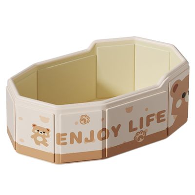Baby Bathtub, 29.5 x 17.7 in, Foldable Portable Tub with Base and Drain Plug