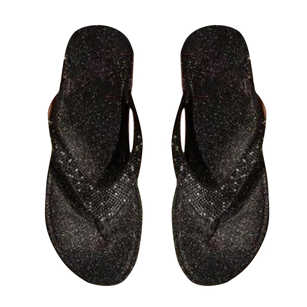 Women’s Rhinestone Flip-Flops, Non-Slip Orthopedic Beach Sandals