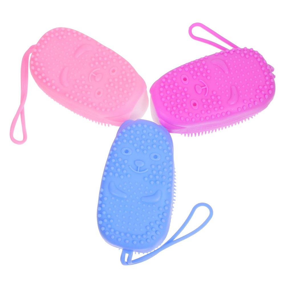 MAJORMENCH 3-Piece Silicone Shower Brush Set, Double-Sided Body Exfoliating Sponges