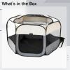 yeeplant Portable Pet Playpen, 72 cm, Foldable, with Breathable Mesh, Easy to Clean, for Small to Medium Dogs, Beige view 2