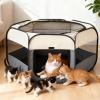 yeeplant Portable Pet Playpen, 72 cm, Foldable, with Breathable Mesh, Easy to Clean, for Small to Medium Dogs, Beige view 3