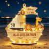 Baptism Gift for Boys and Girls with LED Lights, Wooden Sailboat Money Gift, Personalized DIY Name view 1