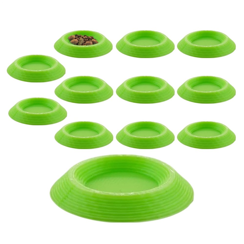 Isopod Feeding Bowls, 12-Piece Terrarium Food Dish Set for Small Invertebrates