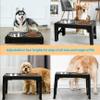 Elevated Dog Bowl Stand, 4-Height Adjustable Feeding Station with 2 Stainless Steel Bowls, Non-Slip and Easy to Clean, Black view 2