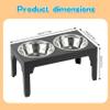 Elevated Dog Bowl Stand, 4-Height Adjustable Feeding Station with 2 Stainless Steel Bowls, Non-Slip and Easy to Clean, Black view 4