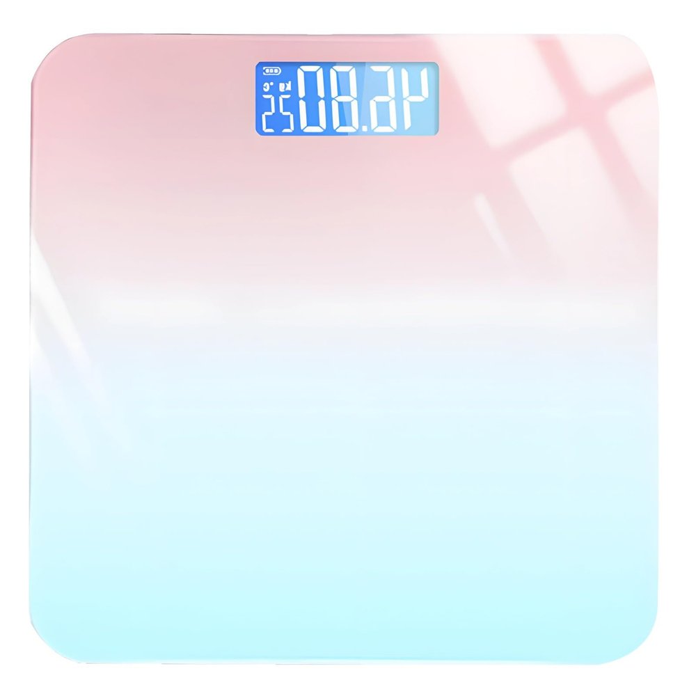 Machify Rechargeable Body Weight Scale, 26 cm, Temperature Display, Compact Rounded-Corner Design, Clear Display, Health Management