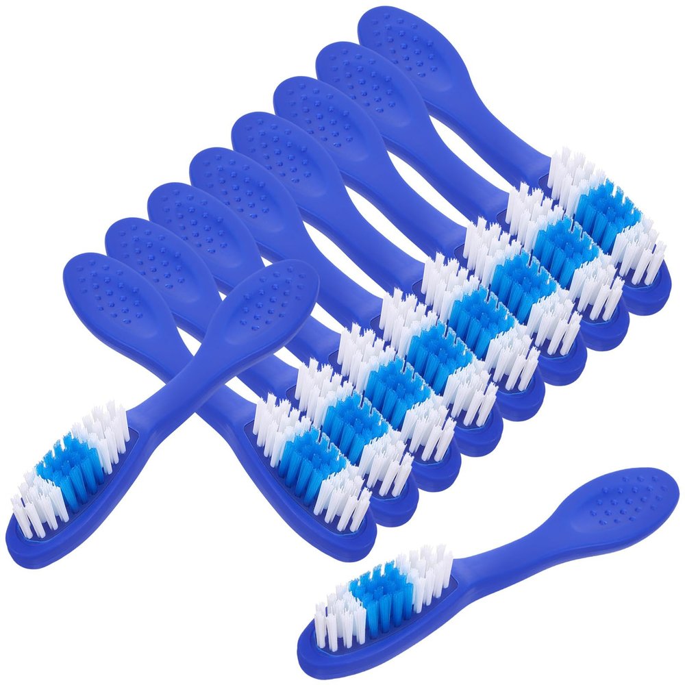 Prison Toothbrushes with Short Handles, 10-Pack, Plastic and Nylon