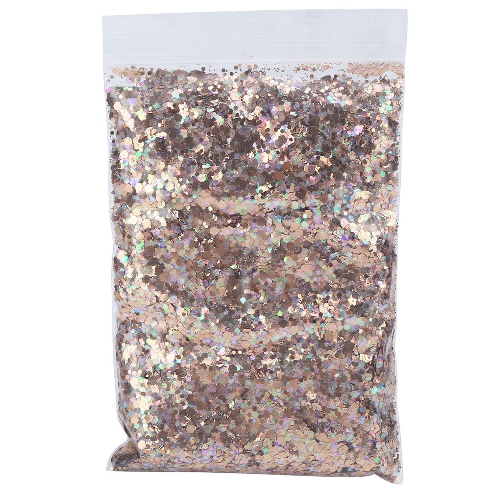 Haofy Bronze Nail Glitter Sequins, PET, 50 g, Resin Decoration for DIY Nail Art, Body Glitter Spray for Party Enthusiasts