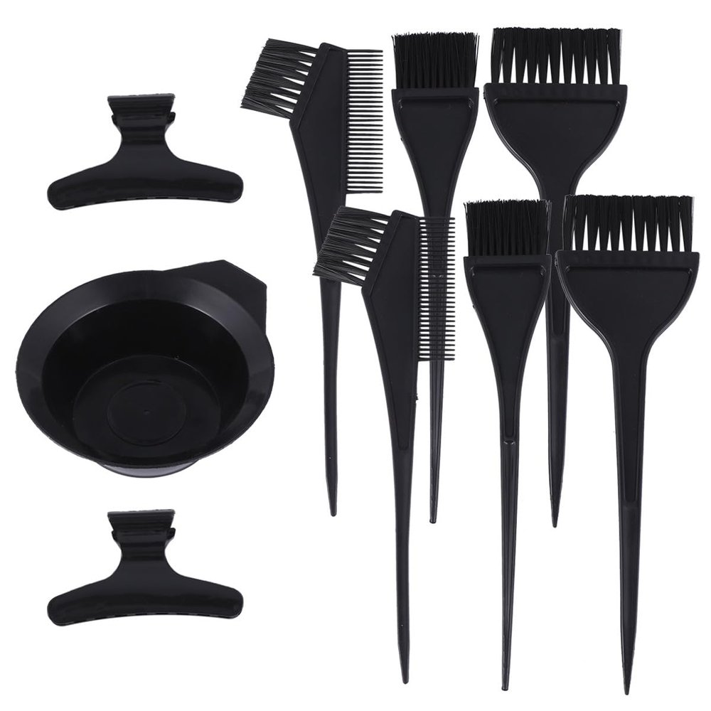 VICASKY 9-Piece Hair Dye Set with Brush, Bowl and Clips, Plastic, Easy to Clean, for Salon and Home Use