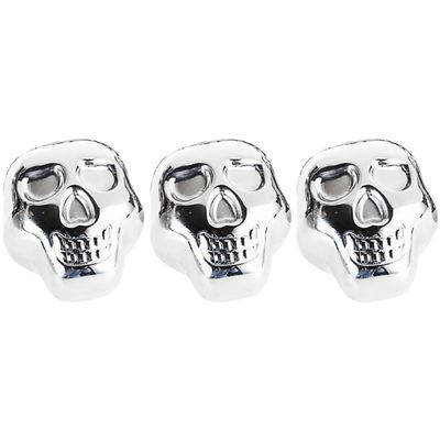Reusable Stainless Steel Skull Ice Cubes, 3 Pieces
