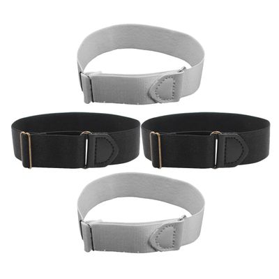 Non-Slip Sleeve Bands, 2 Pairs, Chinlon, Black, for Men and Women