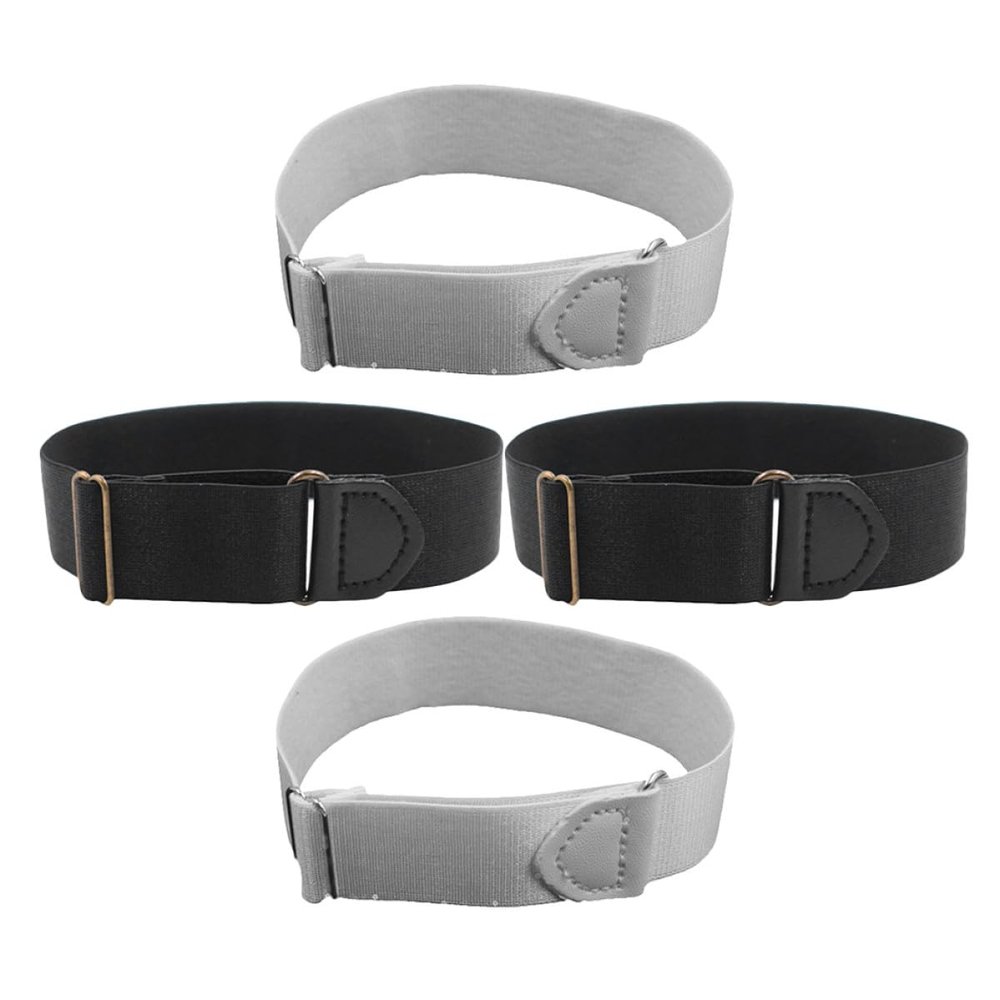 Non-Slip Sleeve Bands, 2 Pairs, Chinlon, Black, for Men and Women