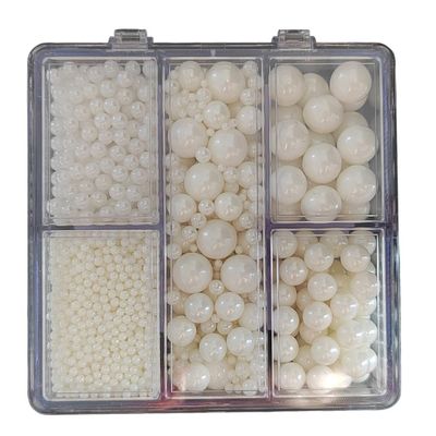 Edible White Sugar Pearls, 130 g, 4 Sizes