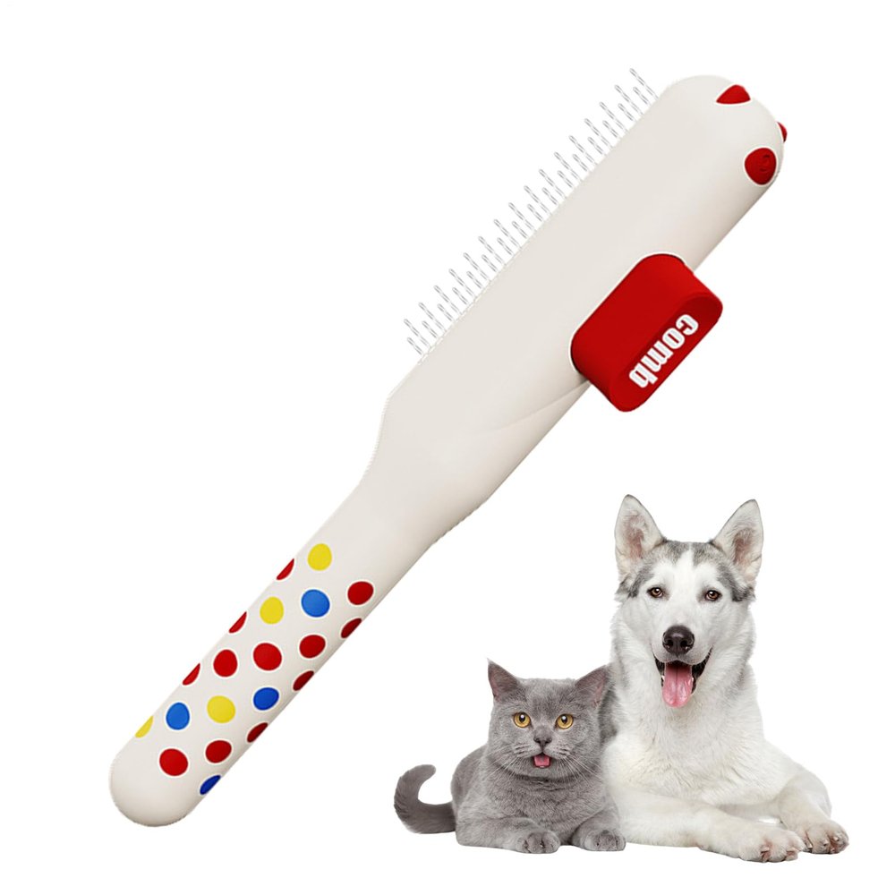 Self-Cleaning Cat Comb with Metal Teeth