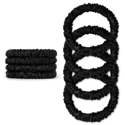 APXEL 4-Pack Women's 100% Mulberry Silk Scrunchies