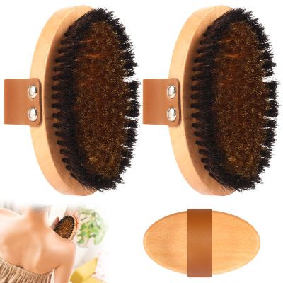 2-Pack Dry Body Brushes with Fine Copper Wires and Horsehair Bristles