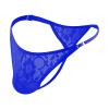 CEWIFO Gay Men's Lace Thong Briefs with Breathable, Open-Side Design (Blue, XL) view 1