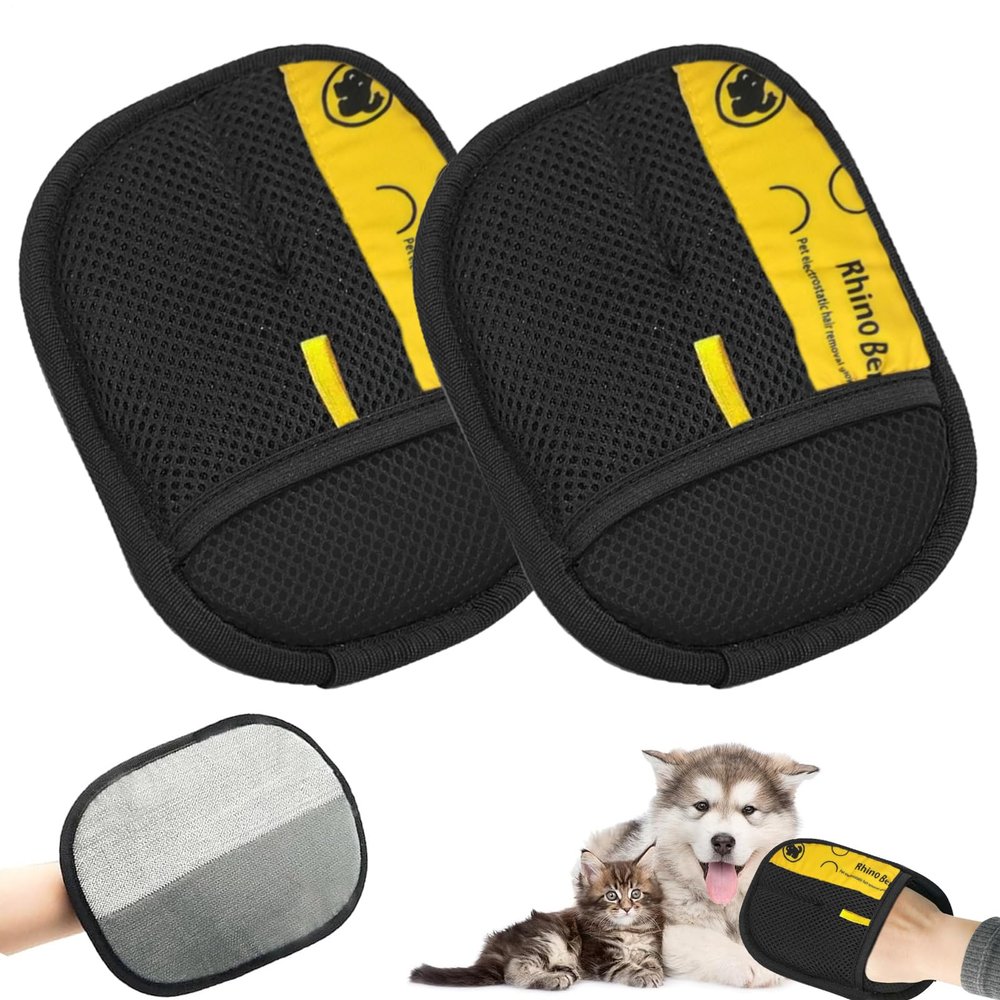 Pet Hair Removal Gloves, 2-Pack
