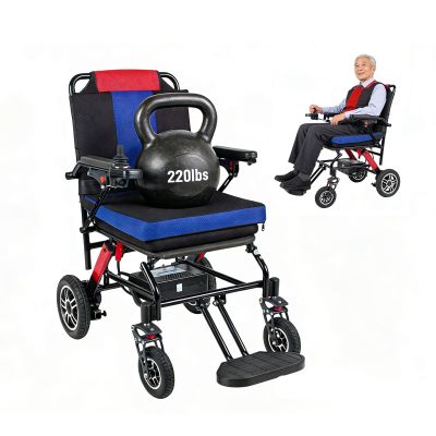 Folding Portable Electric Wheelchair for Adults, 400W Dual Motor